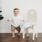 baby smiling with blue security blanket