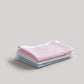 pink, white, and blue baby security blankets